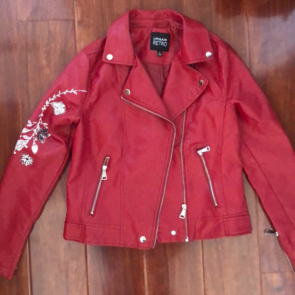 red leather jacket